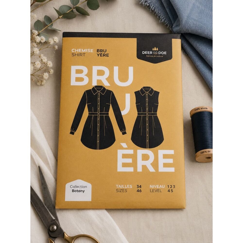 Deer and Doe Bruyere Shirt Dress Sewing Pattern US Size 2-14 French Chic Indie